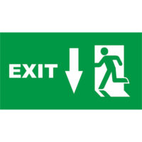 Black Blue Lighting	Emergency Exit Plaque Down	BL-1546