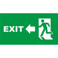 Black Blue Lighting	Emergency Exit Plaque Left BL-1556