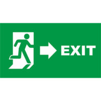 Black Blue Lighting	Emergency Exit Plaque Right BL-1554