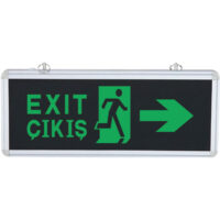 Black Blue Lighting	Right Left Exit Plaque Black BL-1480