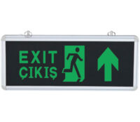 Black Blue Lighting	Up Exit Plaque Black BL-1482