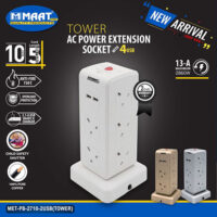 MAAT 10way Tower AC Extention Socket 	4usb 13A 2860W