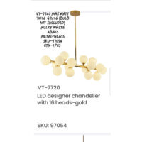 V-TAC LED Designer Chandelier with 16 head-gold  VT-7720