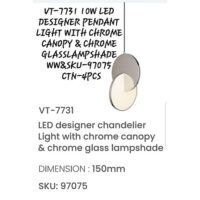 V-TAC LED Designer Pendant Light with Chrome VT-7731 150mm